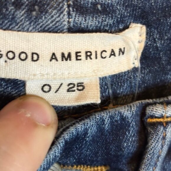 Good American Jeans Women's Size 0/25 Skinny Raw Hem - Picture 3 of 4